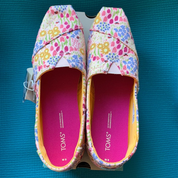 TOMS Alpargata Parfait Pink Repreve Flower Fields Quilted Knit - Picture 13 of 13